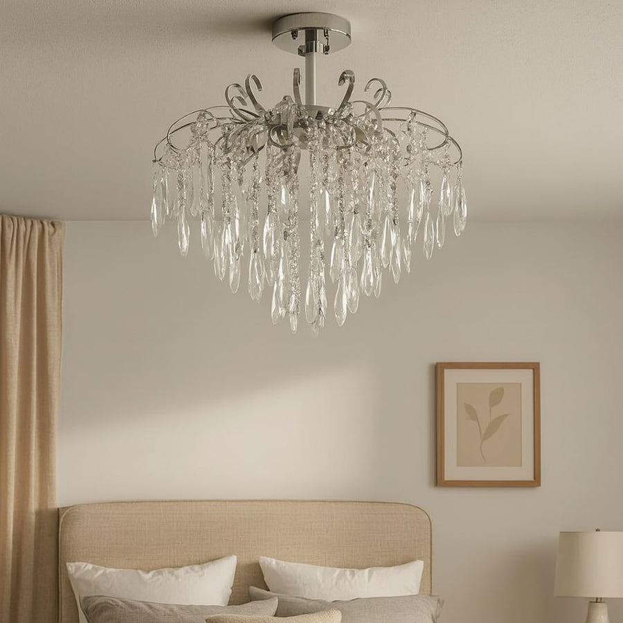 Candelabru Cristal EDINBURGH Eleganza, 5xE27, Diametru 47cm, Crom Lucios Candelabre Clasice Default Title Alessandro Design