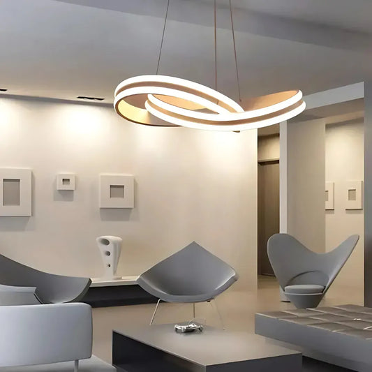 Lustra LED suspendata cu telecomanda INFINITY LOOP 120W, lumina Rece/Calda/Neutra, Dimabila, Alb, Inaltime Reglabila Lustre Moderne Default Title Alessandro Design