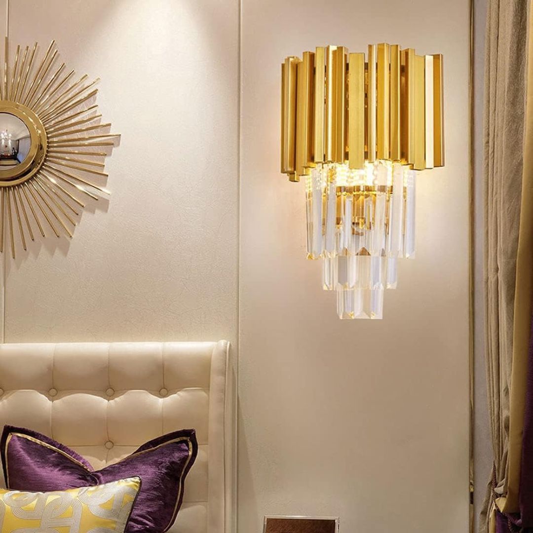 Aplica Candelabru Cristal BLOIS Piccolo, 2xE14, Auriu Aplice de Interior Default Title Alessandro Design