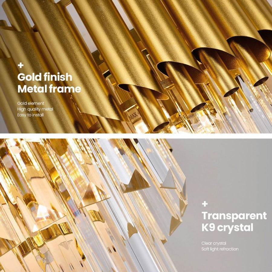 Aplica Candelabru Cristal VERSAILLES Piccolo, 2xE14, Auriu Aplice de Interior Default Title Alessandro Design