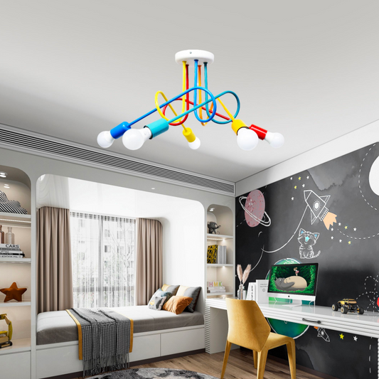 Lustra MINIMALISTA, cu Brate, ANGIOLO, Ondulata, 5xE27, Multiocolor Lustre Copii Default Title Alessandro Design