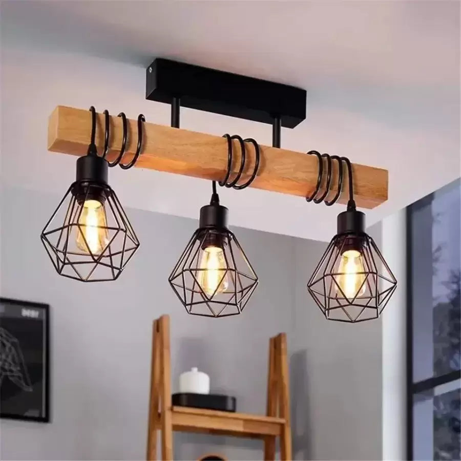 Marcellus Luster, 3x E27, Hnedo-čierne priemyselné lustre Predvolený názov Alessandro Design