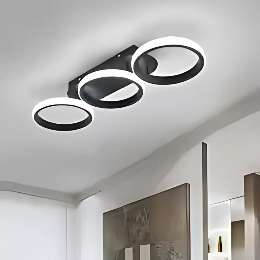 Lustra LED ELIO 24W, 3 Cercuri, Liniara, lumina Rece/Calda/Neutra, Negru Lustre LED Default Title Alessandro Design