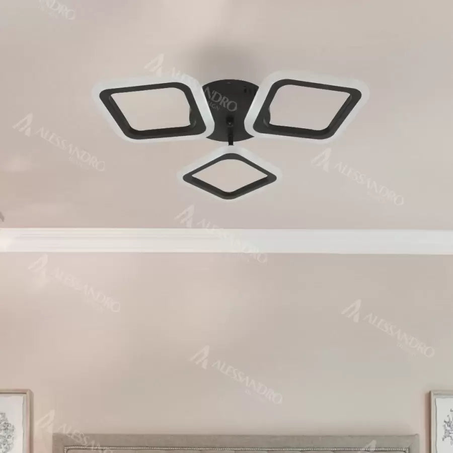 Lustra LED PULSARIS 40W, 3 Patrate, lumina Rece/Calda/Neutra, Negru Lustre LED Default Title Alessandro Design