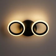 VEĽKÝ LED luster 28W, 2 kruhy, studené/teplé/neutrálne svetlo, čierny