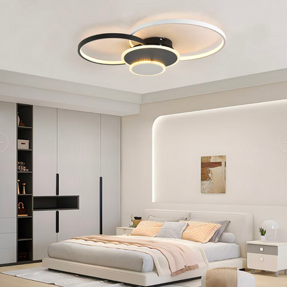 Lustra LED cu telecomanda KILLIAN 80W, 4 Cercuri, lumina Rece/Calda/Neutra, Dimabila, Negru Alb Lustre LED cu Telecomanda Default Title Alessandro Design