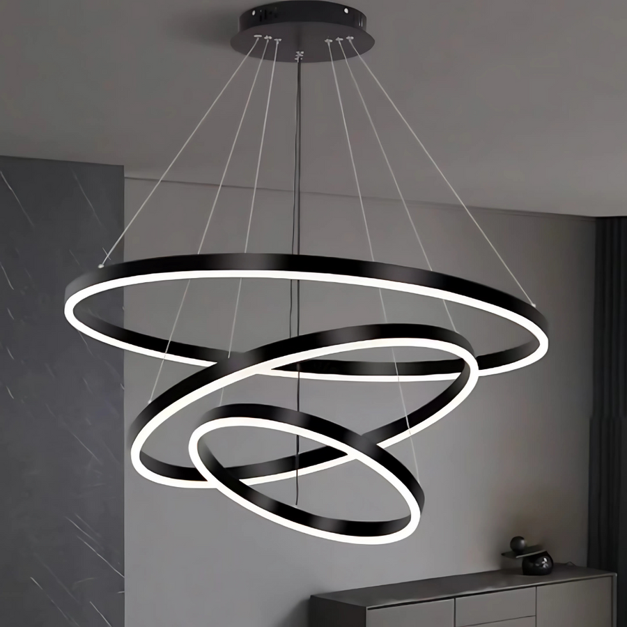 Lustra LED suspendata PAGANO 95W, Lumina Rece/Calda/Neutra, Negru, Inaltime Reglabila Lustre Moderne Default Title Alessandro Design