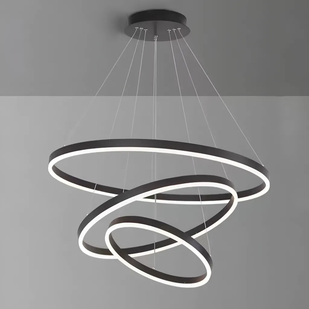 Lustra LED suspendata PAGANO 95W, Lumina Rece/Calda/Neutra, Negru, Inaltime Reglabila Lustre Moderne Default Title Alessandro Design