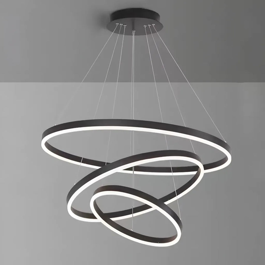 Lustra LED suspendata PAGANO 95W, Lumina Rece/Calda/Neutra, Negru, Inaltime Reglabila Lustre Moderne Default Title Alessandro Design