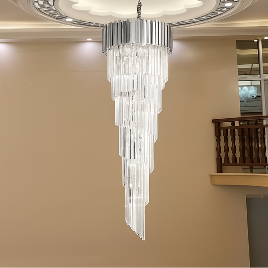 Candelabru Cristal BLOIS Ascendere E14, Diametru 60cm, Argintiu, Inaltime Reglabila Candelabre Cristal Default Title Alessandro Design