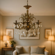 Candelabru Cristal SANSSOUCI Magno, 6xE14, Diametru 62cm, Alama Antichizata Candelabre Clasice Default Title Alessandro Design