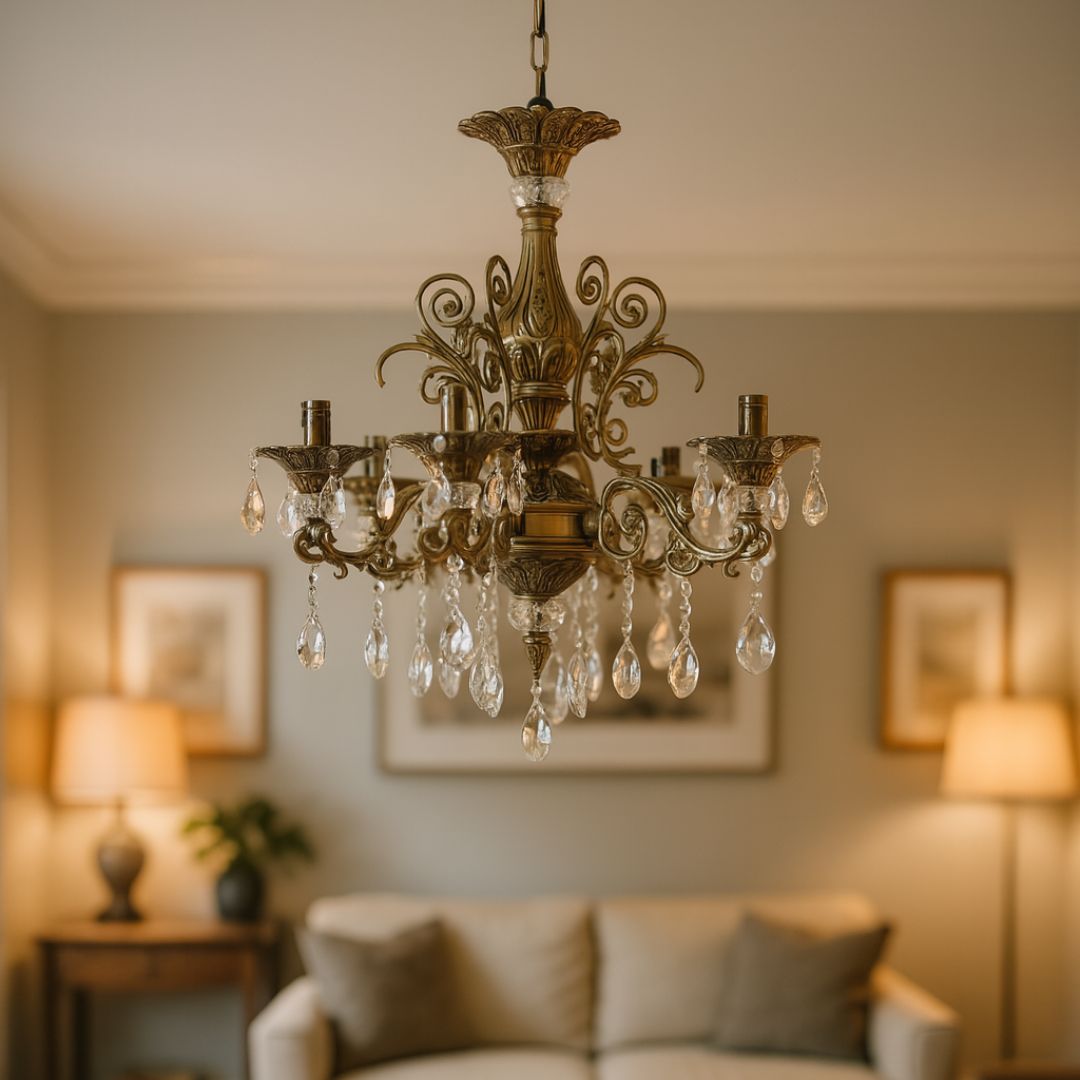 Candelabru Cristal SANSSOUCI Magno, 6xE14, Diametru 62cm, Alama Antichizata Candelabre Clasice Default Title Alessandro Design