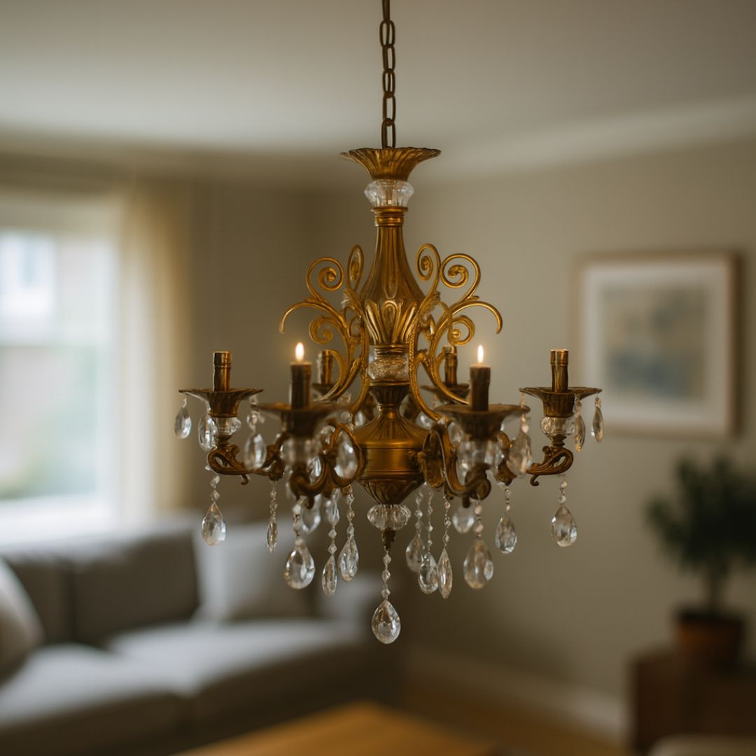 Candelabru Cristal SANSSOUCI Magno, 6xE14, Diametru 62cm, Alama Antichizata Candelabre Clasice Default Title Alessandro Design
