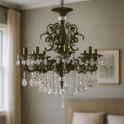 SANSSOUCI Magno krištáľový luster, 8xE14, priemer 65cm, starožitné mosadzné klasické lustre Predvolený názov Alessandro Design