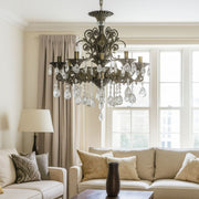 SANSSOUCI Magno krištáľový luster, 8xE14, priemer 65cm, starožitné mosadzné klasické lustre Predvolený názov Alessandro Design