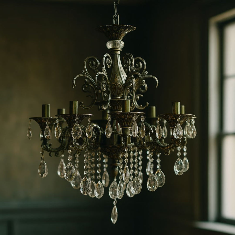 SANSSOUCI Magno krištáľový luster, 8xE14, priemer 65cm, starožitné mosadzné klasické lustre Predvolený názov Alessandro Design