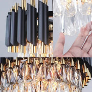 Candelabru Cristal VERSAILLES Supremo 12xE14, Diametru 80cm, Auriu Lucios si Negru, Inaltime Reglabila Candelabre Cristal Default Title Alessandro Design