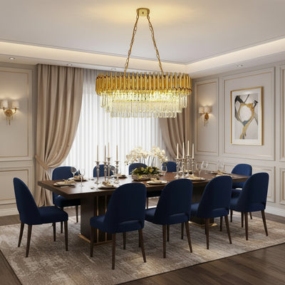 Krištáľový luster VERSAILLES Regalis 10xE14, Priemer 80cm, Zlatý, Nastaviteľná výška