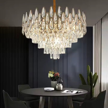 Candelabru Cristal ALHAMBRA Eleganza 8x E14, Diametru 50cm, Auriu Lucios, Inaltime Reglabila Candelabre Cristal Default Title Alessandro Design