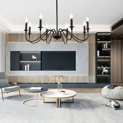 Lustra Metalic AVANT, 92cm, tip Pendul cu brate, Rotunda, 8xE14, Negru Lustre Industrial Default Title Alessandro Design
