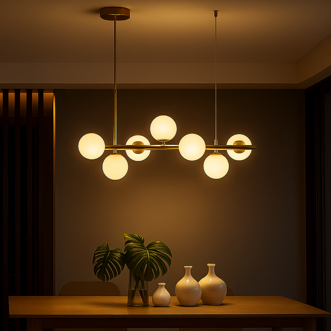 Lustra moderna LOFT Pavilion, 7x G9, Auriu, Metal, Inaltime Reglabila Lustre Moderne Default Title Alessandro Design