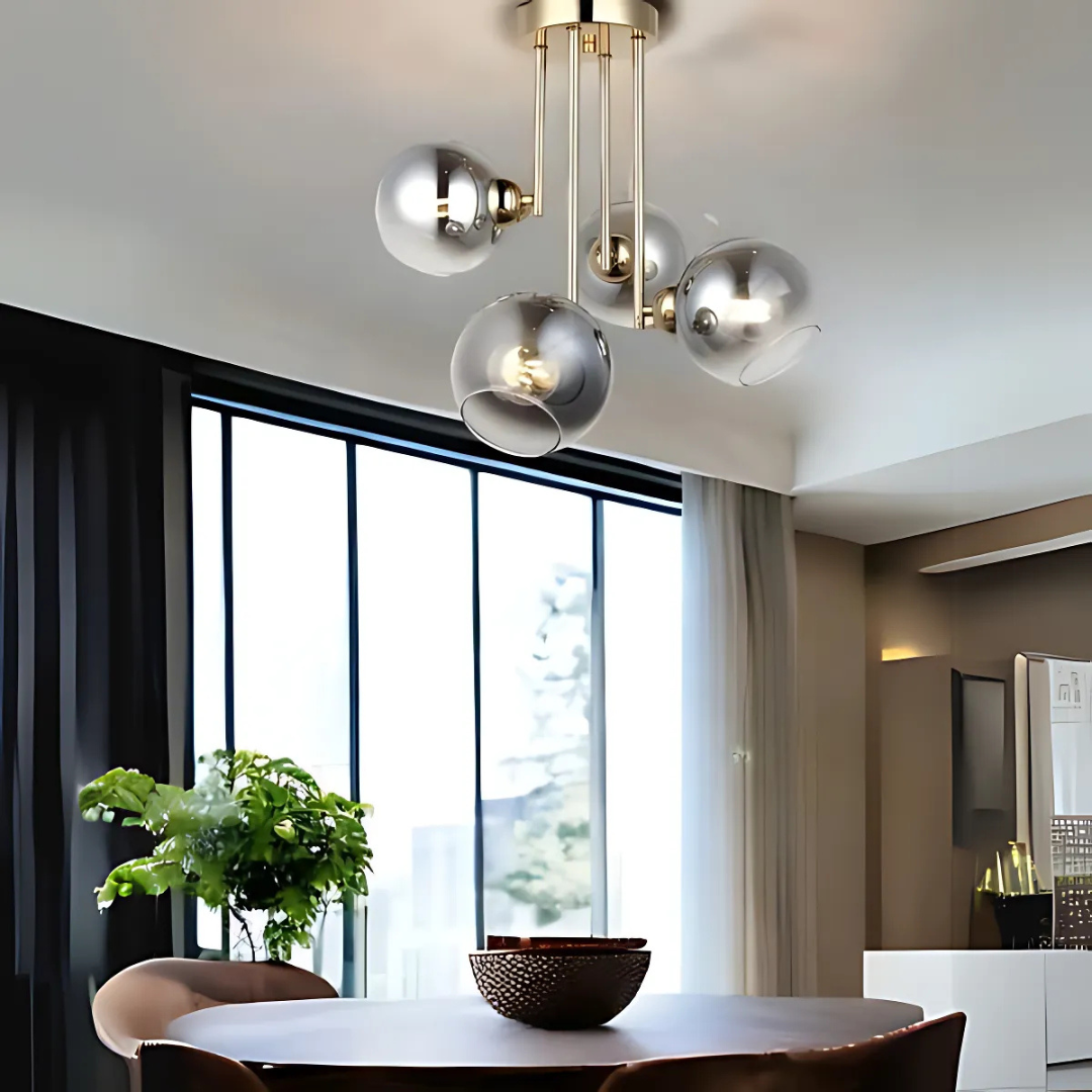 Lustra cu bec moderna MODUS, 4x E27, Auriu, Metal Lustre Moderne Default Title Alessandro Design