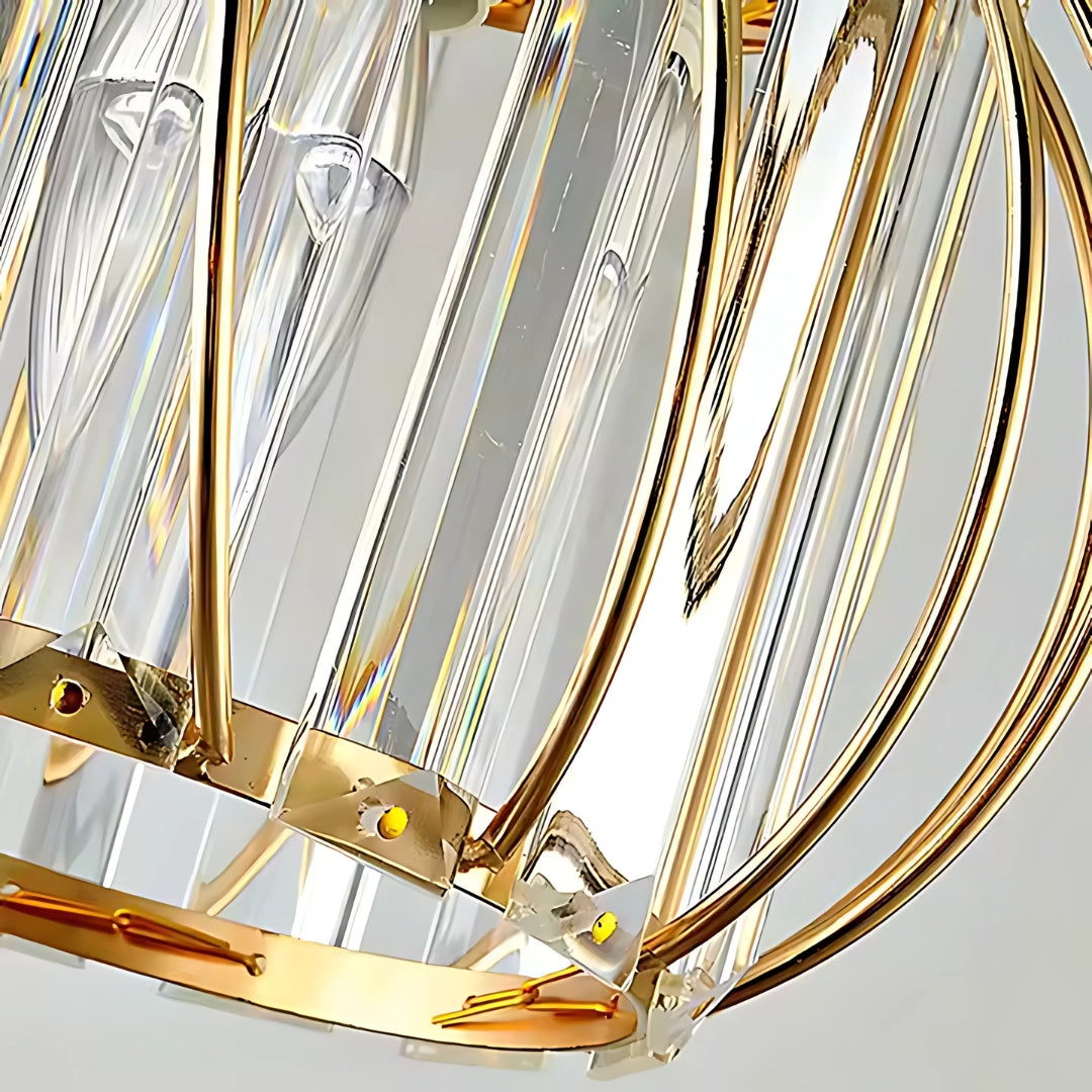 Lustra Monica, 1XE27, Auriu, D 16cm, Metal si Cristal Lustre Clasice Default Title Alessandro Design