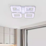 Lustra LED cu telecomanda si cristal LEILA RGB 69W, 4 Patrate, lumina Rece/Calda/Neutra, Dimabila, Alb Lustre LED cu Telecomanda Default Title Alessandro Design