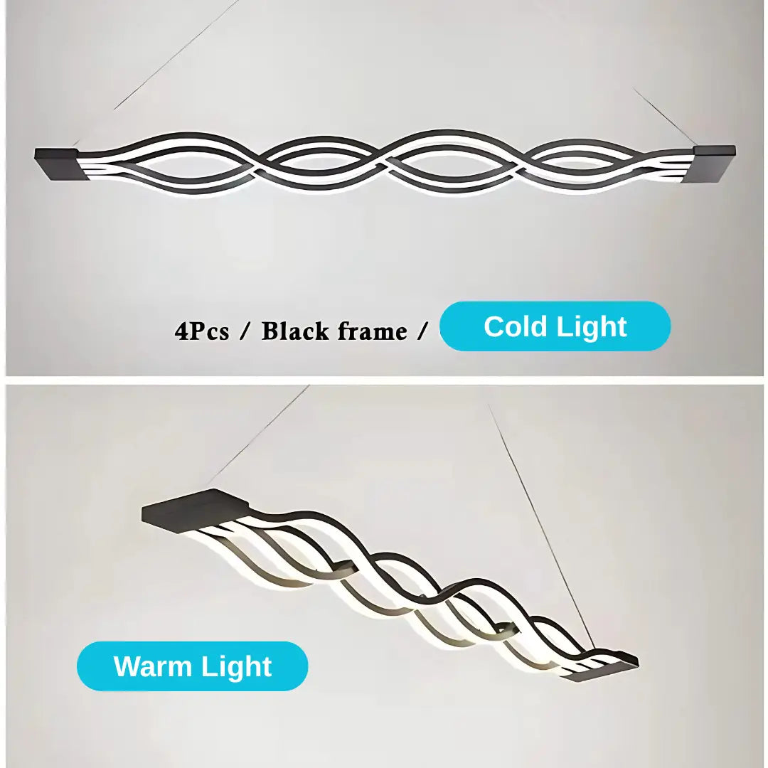Lustra LED suspendata cu telecomanda WAVE 89W, Liniara, lumina Rece/Calda/Neutra, Dimabila, Negru, Inaltime Reglabila Lustre LED cu Telecomanda Default Title Alessandro Design