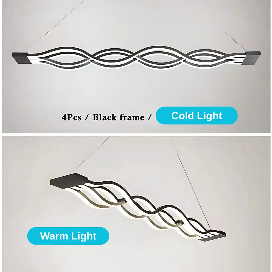 Lustra LED suspendata cu telecomanda WAVE 89W, Liniara, lumina Rece/Calda/Neutra, Dimabila, Negru, Inaltime Reglabila Lustre LED cu Telecomanda Default Title Alessandro Design