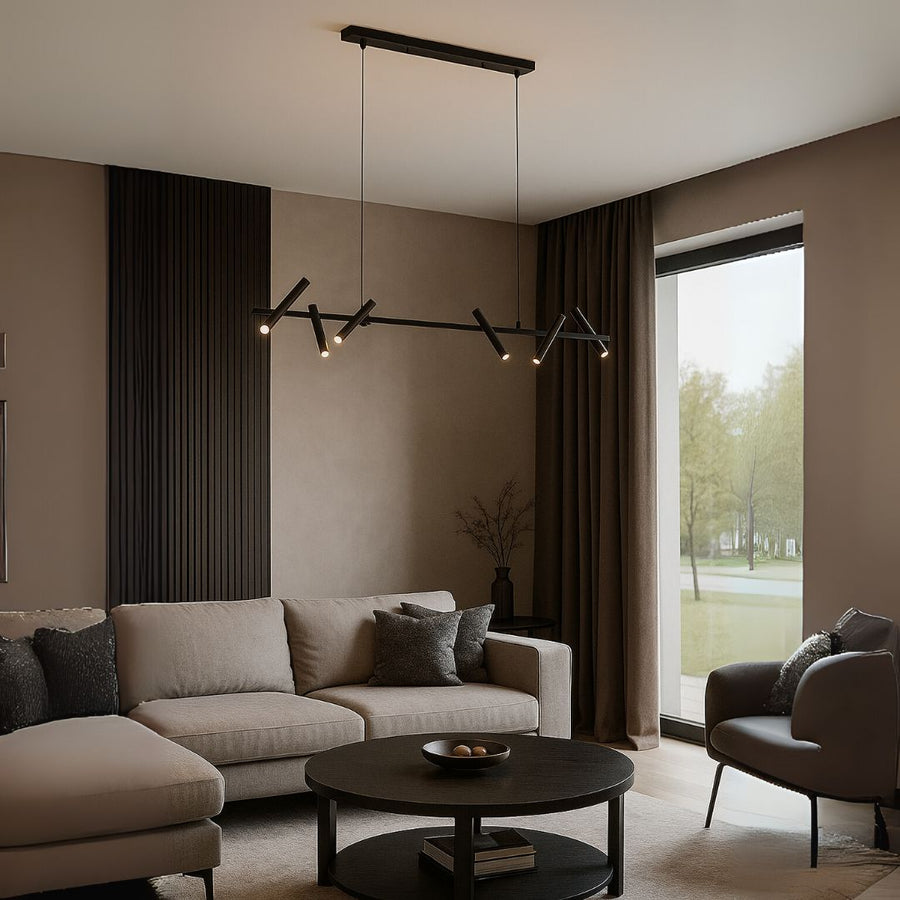 Lustra LED Harman, 23W, 6 Surse, Lumina Neutra, Negru Lustre Moderne Default Title Alessandro Design