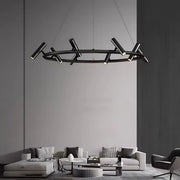 Lustra LED Harman, 29W, 8 Surse, Lumina Neutra, Negru Lustre Moderne Default Title Alessandro Design