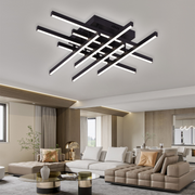 Lustra LED cu Telecomanda LINEX, 108W, 8 elemente, Lumina Rece/Calda/Neutra, Dimabila, Negru Lustre LED cu Telecomanda Default Title Alessandro Design