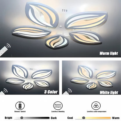 Lustra LED cu telecomanda ORCHID 66W, 5 Petale, lumina Rece/Calda/Neutra, Dimabila, Alb Lustre LED cu Telecomanda Default Title Alessandro Design
