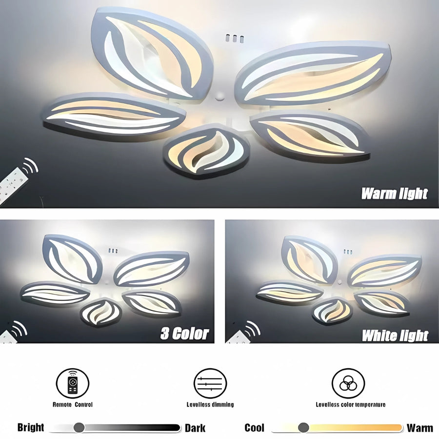 Lustra LED cu telecomanda ORCHID 66W, 5 Petale, lumina Rece/Calda/Neutra, Dimabila, Alb Lustre LED cu Telecomanda Default Title Alessandro Design