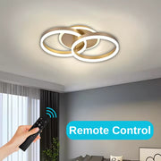 Lustra LED cu telecomanda RINOVA 41W, 2 Cercuri, lumina Rece/Calda/Neutra, Dimabila, Auriu Lustre LED cu Telecomanda Default Title Alessandro Design