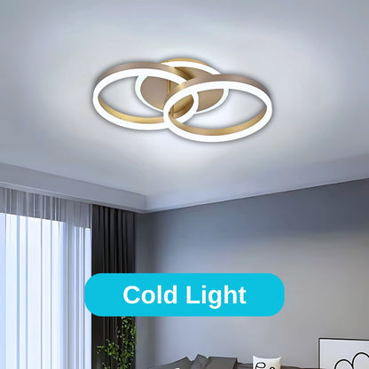 Lustra LED cu telecomanda RINOVA 41W, 2 Cercuri, lumina Rece/Calda/Neutra, Dimabila, Auriu Lustre LED cu Telecomanda Default Title Alessandro Design