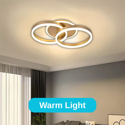 Lustra LED cu telecomanda RINOVA 41W, 2 Cercuri, lumina Rece/Calda/Neutra, Dimabila, Auriu Lustre LED cu Telecomanda Default Title Alessandro Design