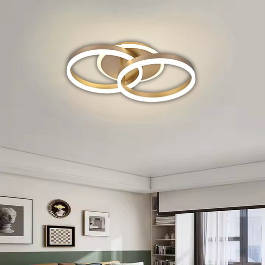 Lustra LED cu telecomanda RINOVA 41W, 2 Cercuri, lumina Rece/Calda/Neutra, Dimabila, Auriu Lustre LED cu Telecomanda Default Title Alessandro Design
