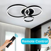 Lustra LED cu telecomanda RIGA LILITH, 68W, 3 Cercuri, lumina Rece/Calda/Neutra, Dimabila, Negru Lustre LED cu Telecomanda Default Title Alessandro Design