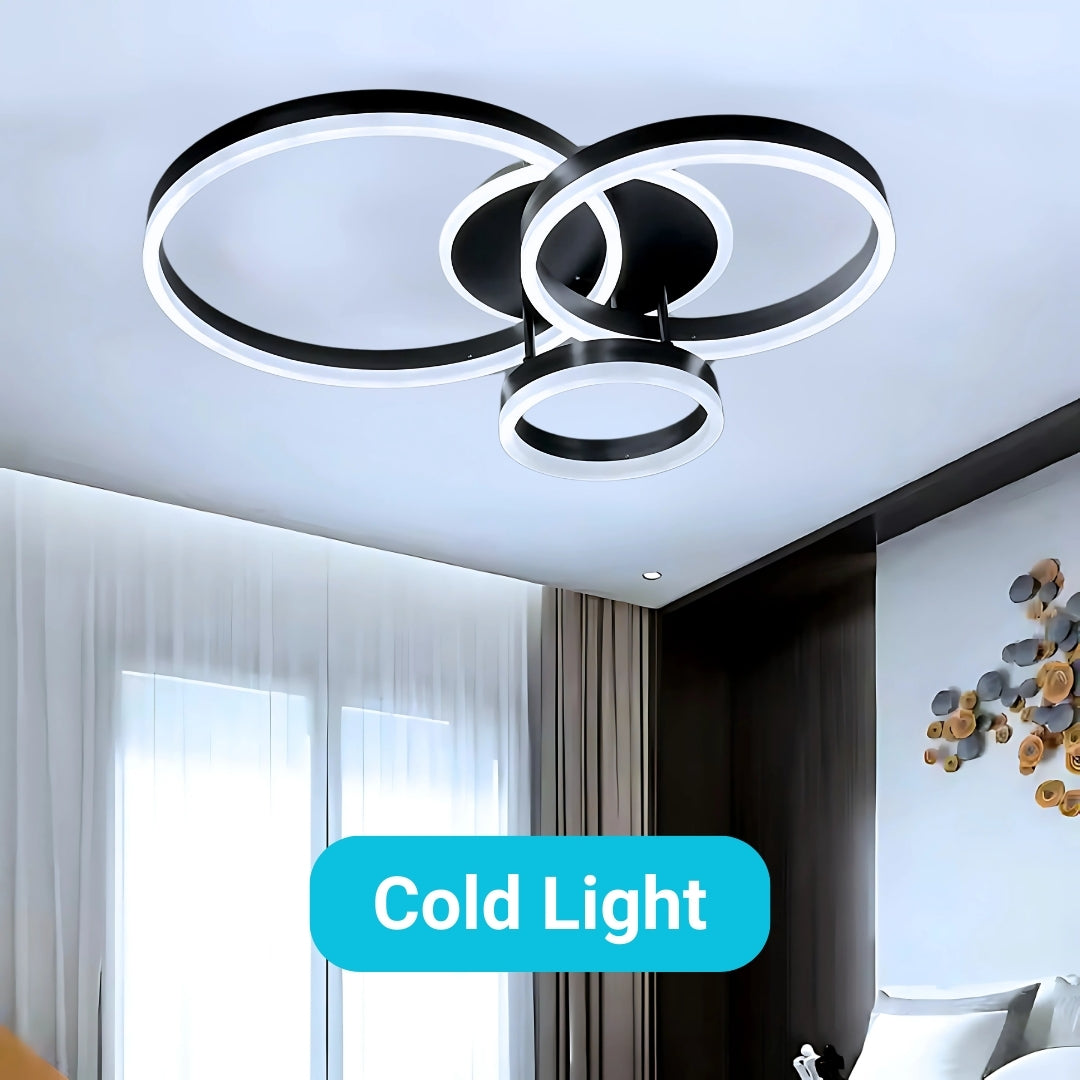 Lustra LED cu telecomanda RIGA LILITH, 68W, 3 Cercuri, lumina Rece/Calda/Neutra, Dimabila, Negru Lustre LED cu Telecomanda Default Title Alessandro Design