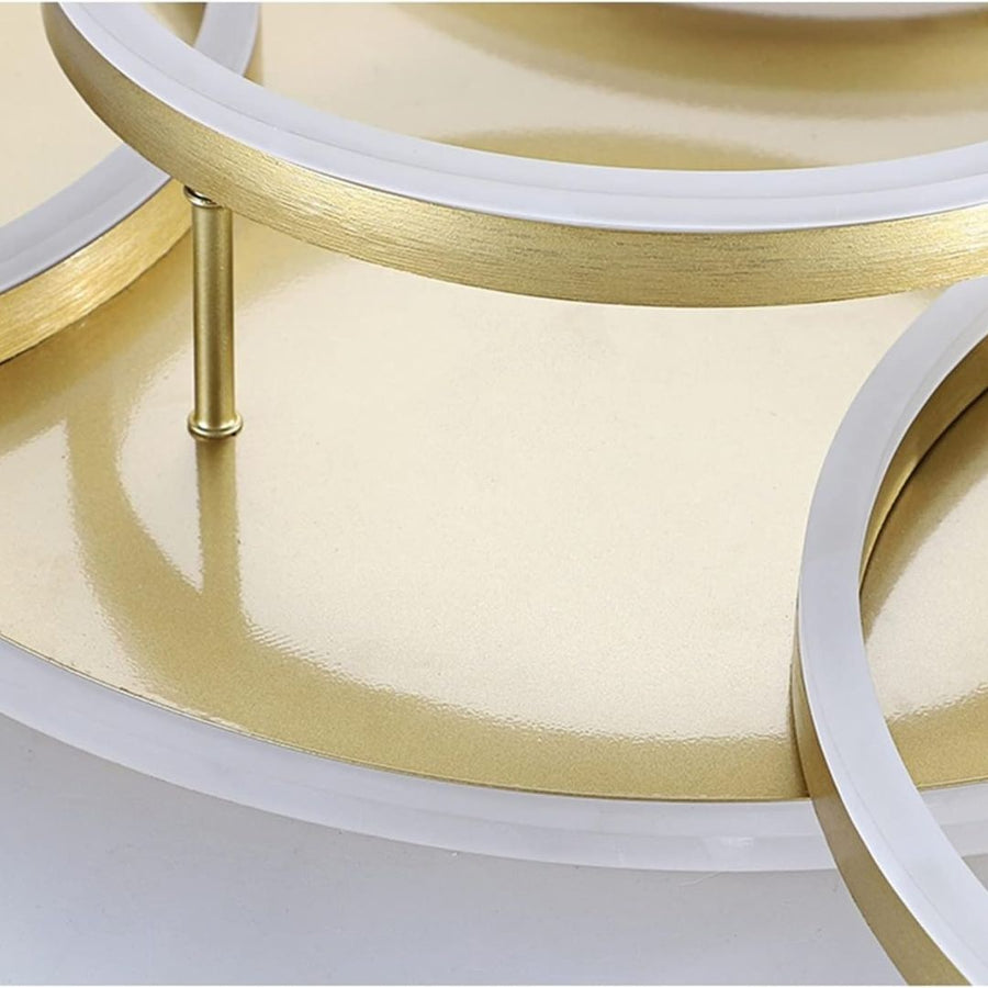 Lustra LED cu Telecomnda RINOVA, 5 cercuri, 137W, Lumina Calda/Rece/Neutra, Dimabila, Auriu Lustre LED cu Telecomanda Default Title Alessandro Design