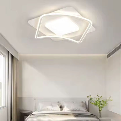Lustra LED cu telecomanda MODERNO 53W, 2 Patrate, lumina Rece/Calda/Neutra, Dimabila, Alb Lustre LED cu Telecomanda Default Title Alessandro Design