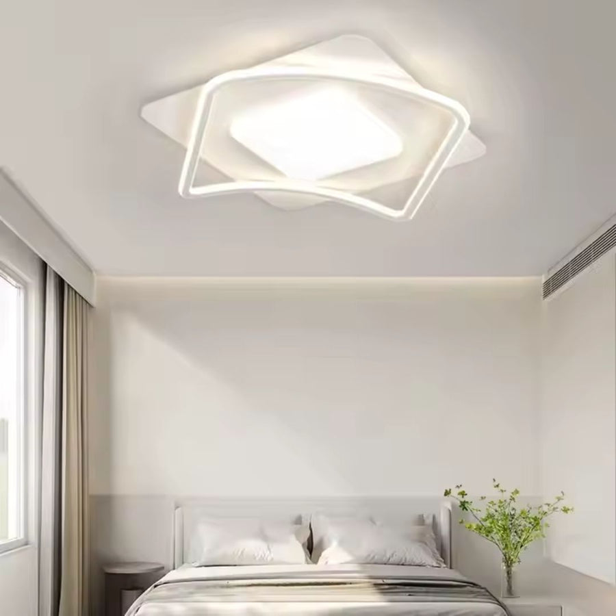 Lustra LED cu telecomanda MODERNO 53W, 2 Patrate, lumina Rece/Calda/Neutra, Dimabila, Alb Lustre LED cu Telecomanda Default Title Alessandro Design