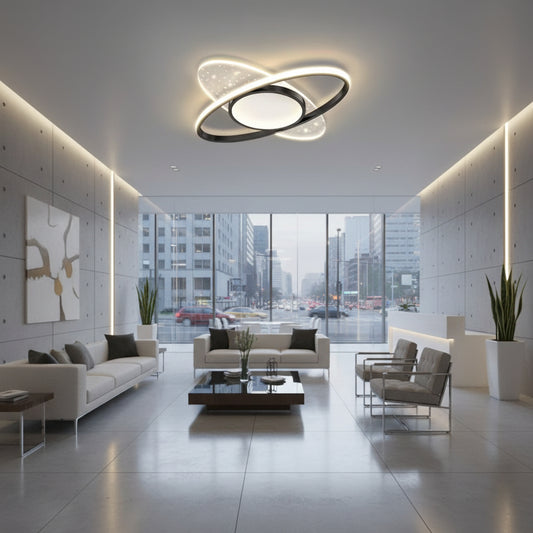Lustra LED cu telecomanda VARIO 69W, Oval , lumina Rece/Calda/Neutra, Dimabila, Negru Lustre LED cu Telecomanda Default Title Alessandro Design