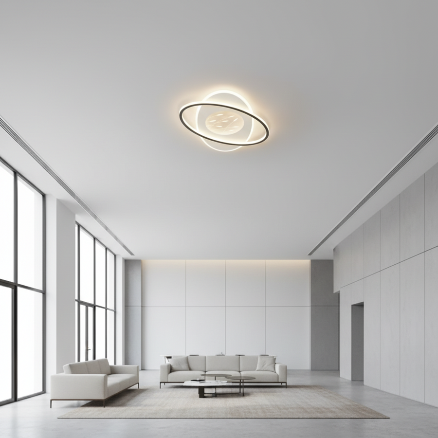 LED luster s diaľkovým ovládaním VOLTA 125W, oválny, studené/teplé/neutrálne svetlo, stmievateľné, čierny