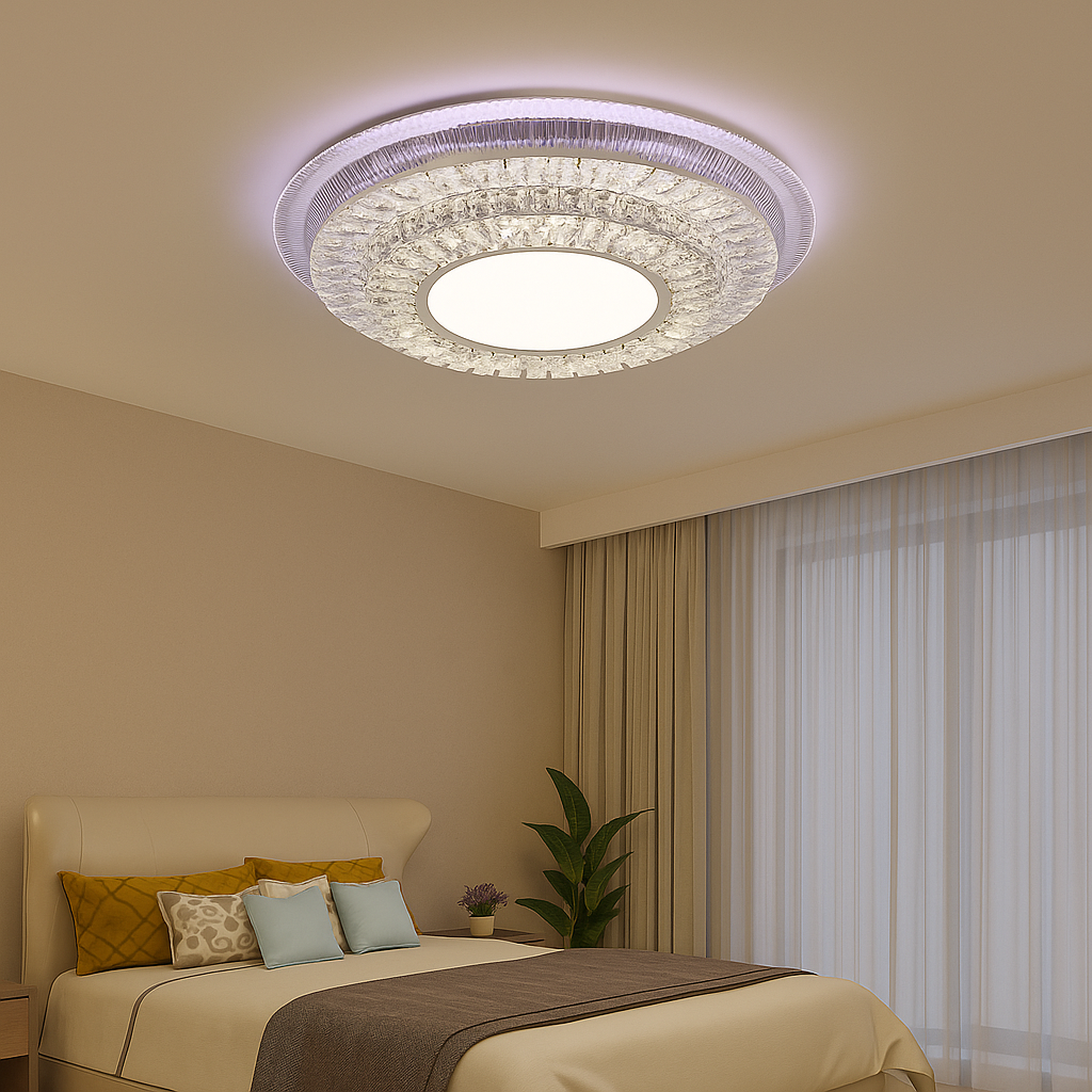 Lustra LED cu telecomanda MIRALUX RGB, 62W, lumina Albastra/Rece/Neutra/Calda, Dimabila, Alb Lustre LED cu Telecomanda Default Title Alessandro Design