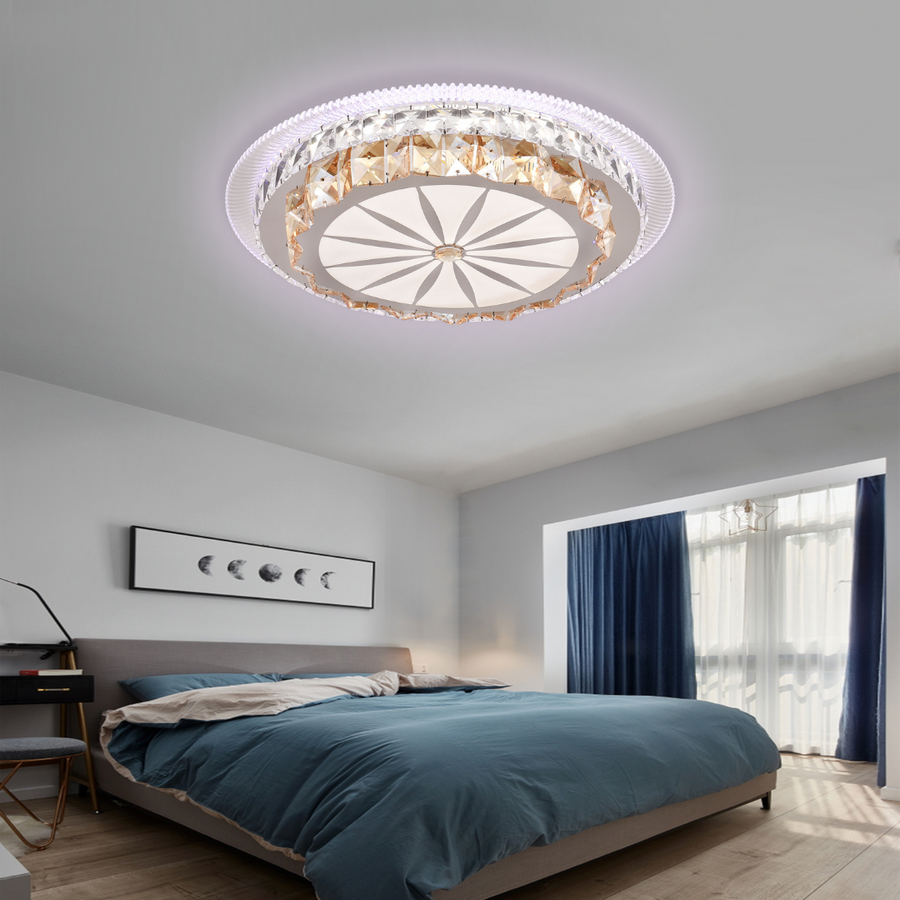 Lustra LED cu telecomanda DAVIDE RGB 62W, lumina Albastra/Rece/Calda, Dimabila, Alb Lustre LED cu Telecomanda Default Title Alessandro Design