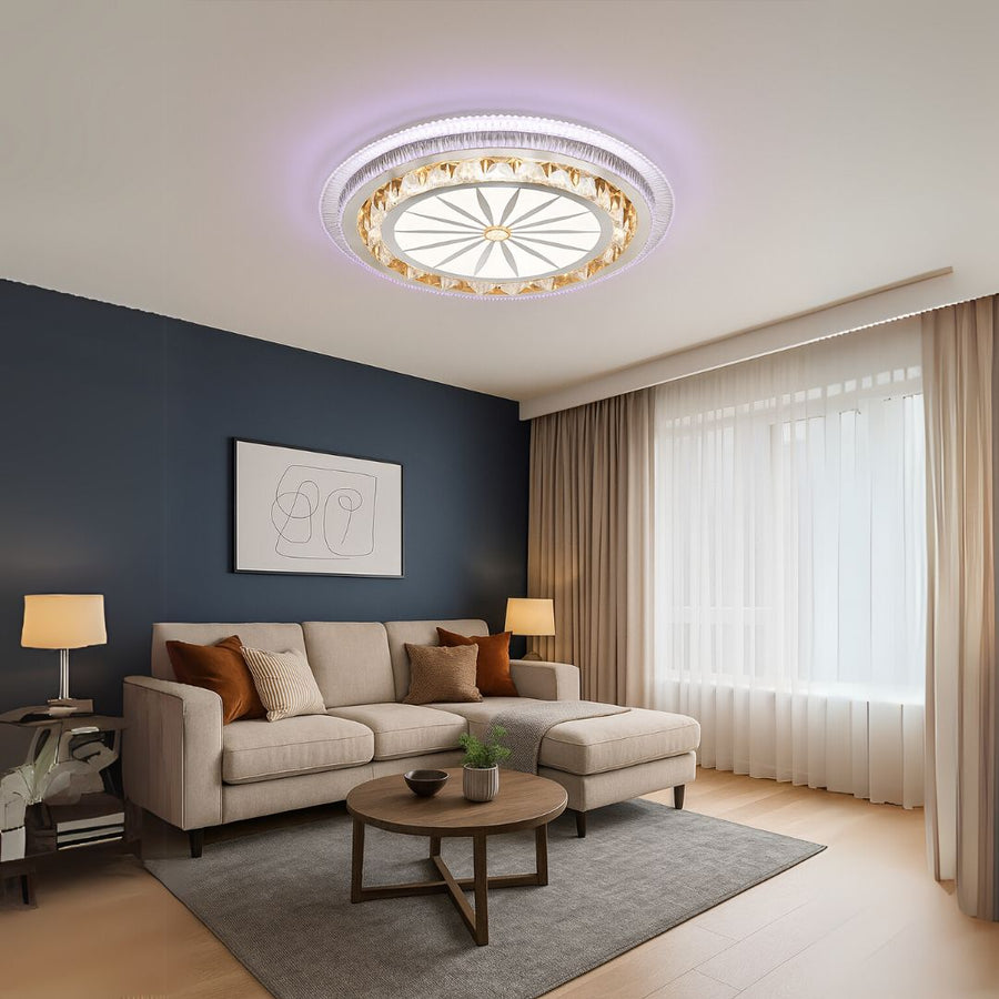 Lustra LED cu telecomanda DAVIDE RGB 62W, lumina Albastra/Rece/Calda, Dimabila, Alb Lustre LED cu Telecomanda Default Title Alessandro Design