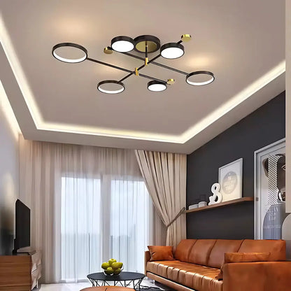 Lustra LED cu Telecomnda MARIA, 31W, 6 Elemente, Lumina Calda/Rece/Neutra, Dimabila, Negru Lustre LED cu Telecomanda Default Title Alessandro Design